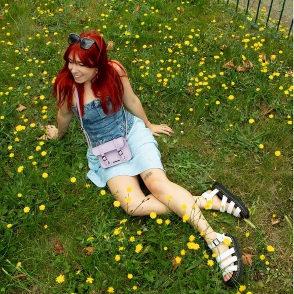 Dr. Martens Blaire Athena Leather Strap Platform Sandal White Size 6 - Picture 1 of 12